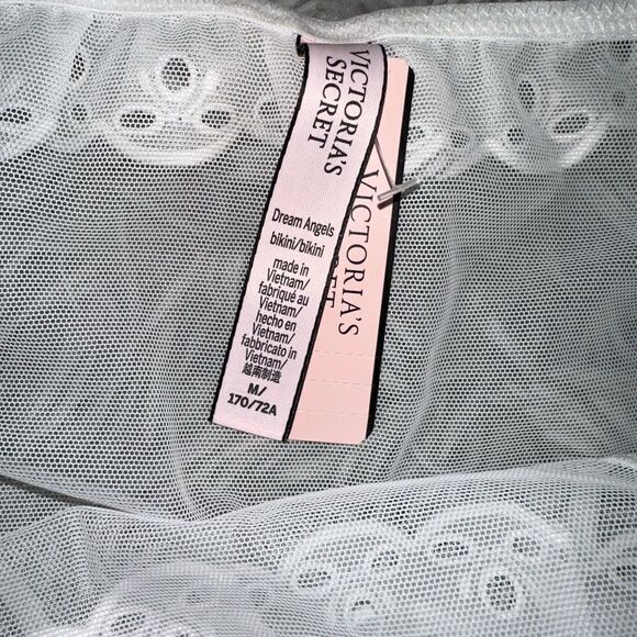 BUNDLE Victoria’s Secret thong bundle white lace and ruffles with mesh sz M - Picture 9 of 9